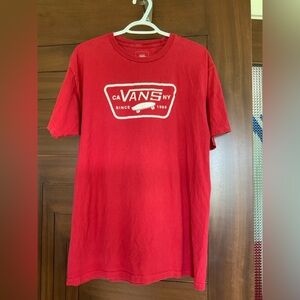 VANS Red Short Sleeve T-shirt, Size L GUC